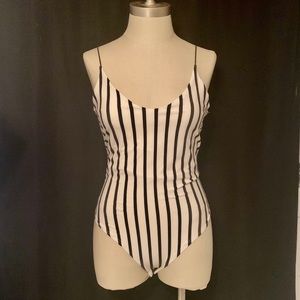 Gaze Brand Black & White Striped Bodysuit ✨